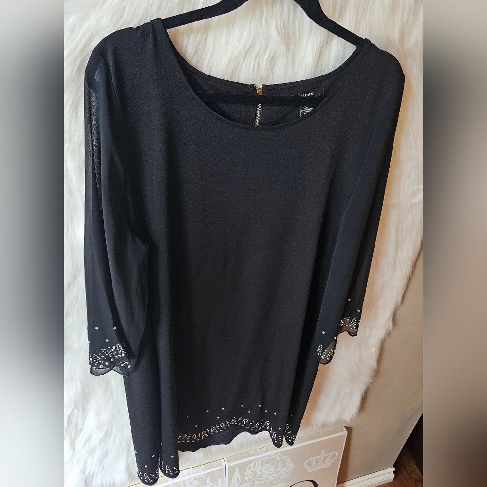 Alfani Classic Drape Embellished Tunic Midi Dress - Picture 2 of 8